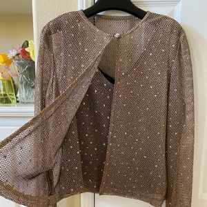 Elegant Brown Sheer Women's Top
